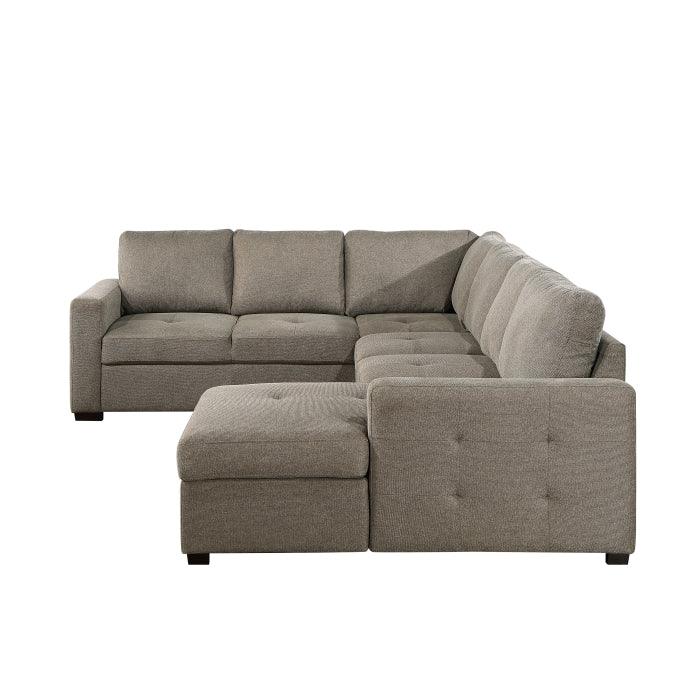Elton 3-Piece Sectional With Pull-Out Bed And Right Chaise With Hidden Storage In Brown 9206Br*33Lrc | Homelegance