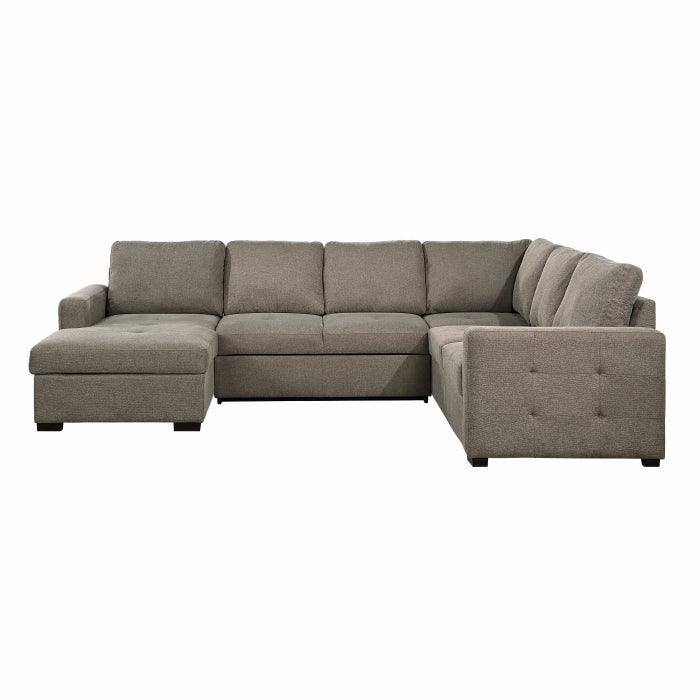 Elton 3-Piece Sectional With Pull-Out Bed And Left Chaise With Hidden Storage In Brown 9206Br*3Lc3R | Homelegance