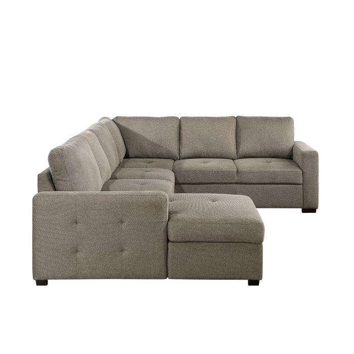 Elton 3-Piece Sectional With Pull-Out Bed And Left Chaise With Hidden Storage In Brown 9206Br*3Lc3R | Homelegance
