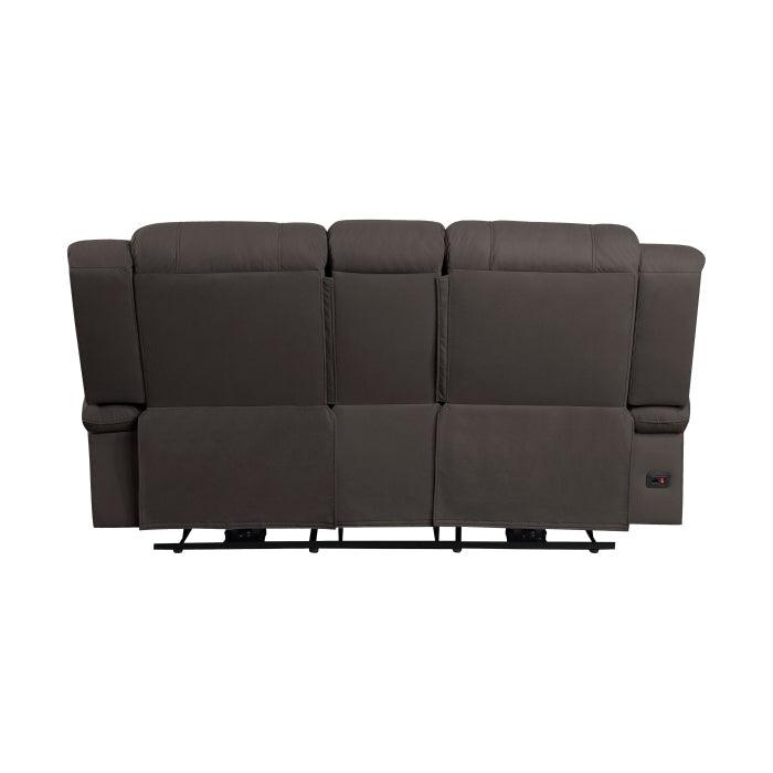 Camryn Power Double Reclining Love Seat With Center Console In Chocolate 9207Chc-2Pw | Homelegance