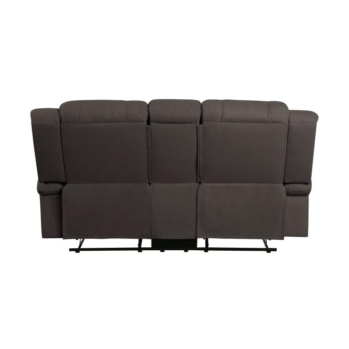 Camryn Double Reclining Loveseat With Center Console In Chocolate 9207Chc-2 | Homelegance