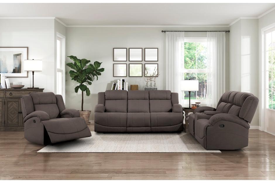 Camryn 3 Piece Double Reclining Living Room Set In Chocolate 9207Chc*3 | Homelegance