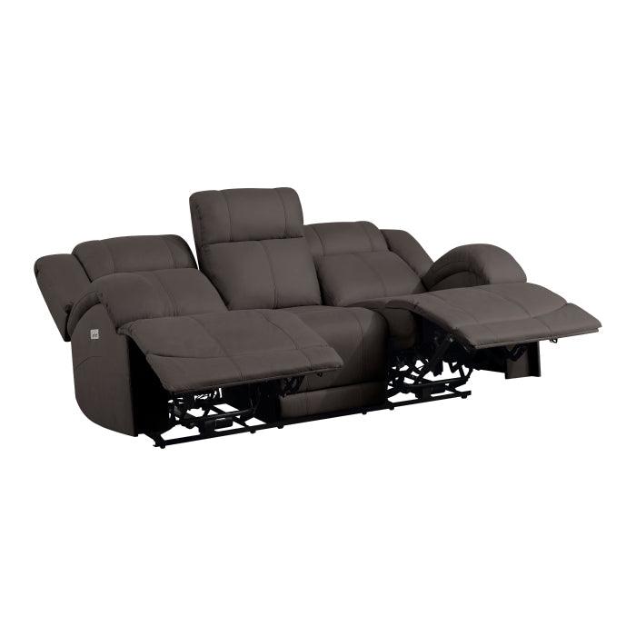 Camryn Power Double Reclining Sofa In Chocolate 9207Chc-3Pw | Homelegance