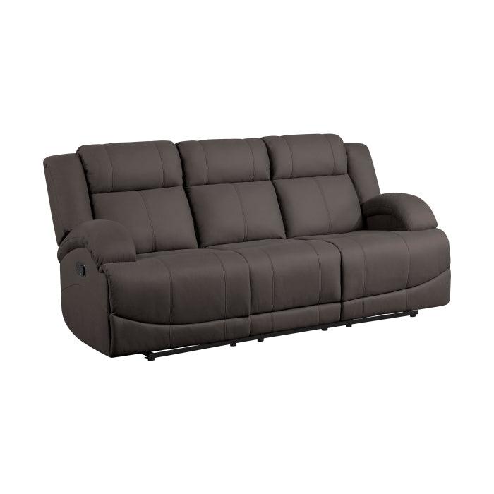 Camryn Double Reclining Sofa In Chocolate 9207Chc-3 | Homelegance