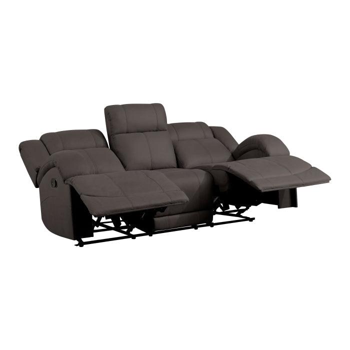 Camryn Double Reclining Sofa In Chocolate 9207Chc-3 | Homelegance