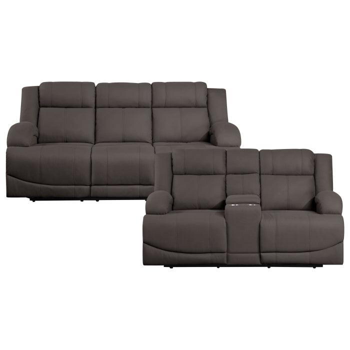 Camryn 2 Piece Power Double Reclining Sofa Set In Chocolate 9207Chc*2Pw | Homelegance