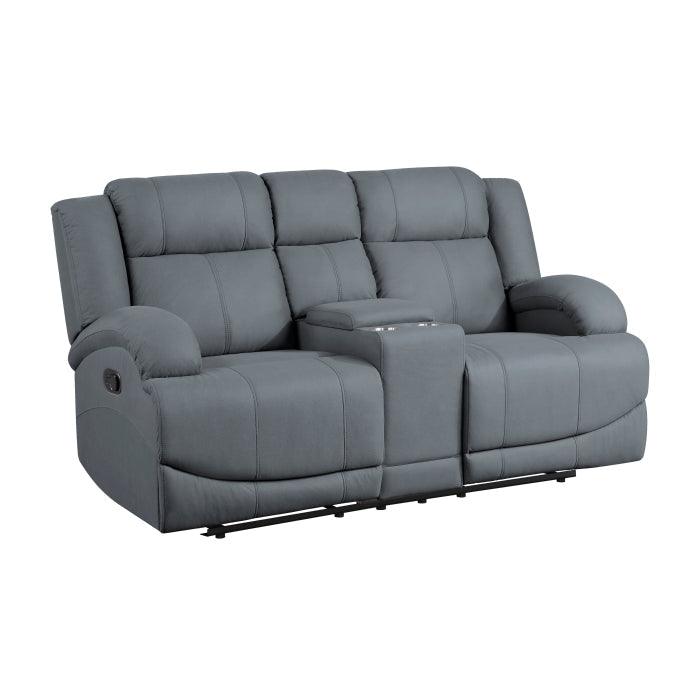 Camryn 3 Piece Reclining Living Room Set In Graphite Blue 9207Gpb*3 | Homelegance