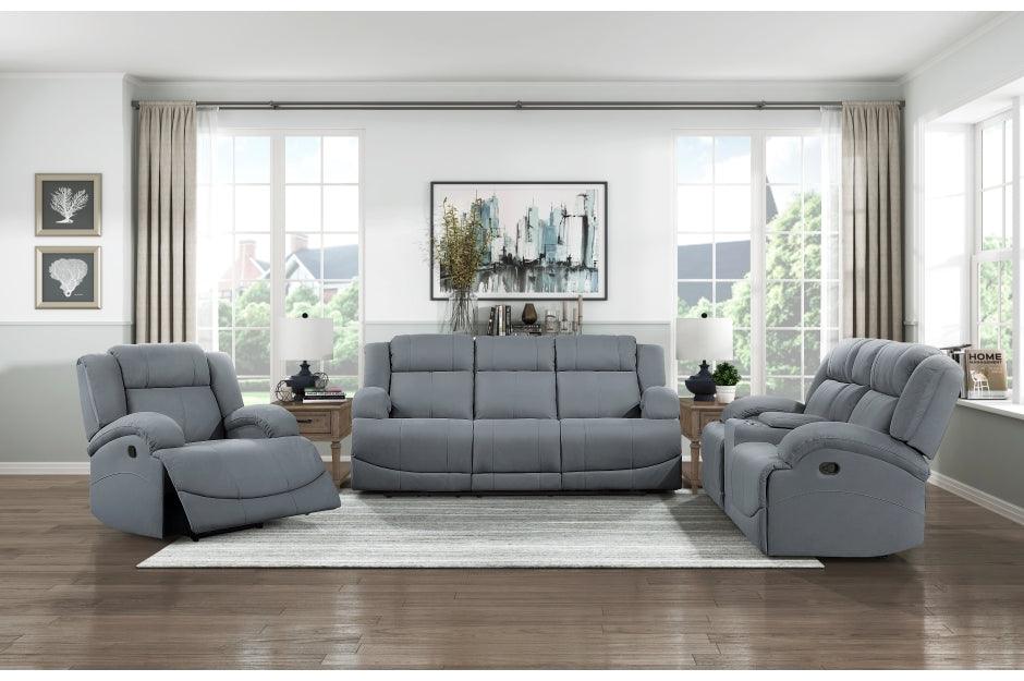 Camryn 3 Piece Reclining Living Room Set In Graphite Blue 9207Gpb*3 | Homelegance