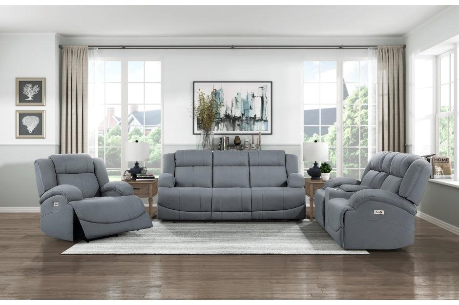 Camryn 3 Piece Power Double Reclining Living Room Set In Graphite Blue 9207Gpb*3Pw | Homelegance