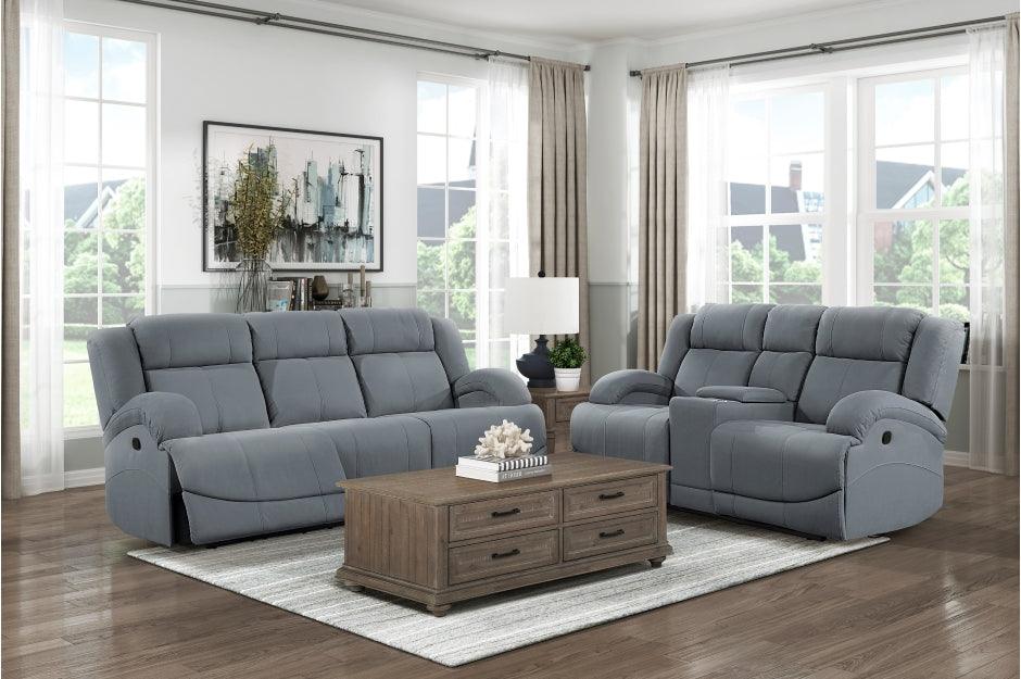 Camryn 2 Piece Reclining Sofa Set In Graphite Blue 9207Gpb*2 | Homelegance