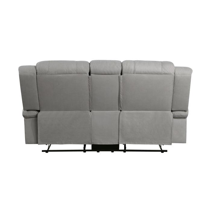 Camryn Double Reclining Loveseat With Center Console In Gray 9207Gry-2 | Homelegance
