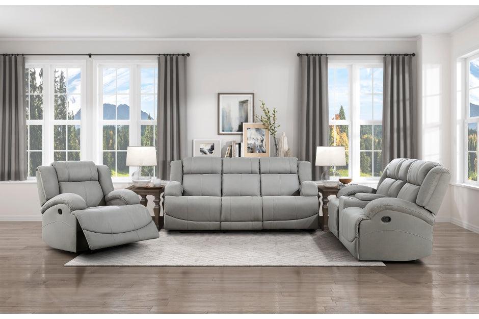 Camryn 3 Piece Double Reclining Living Room Set In Gray 9207Gry*3 | Homelegance