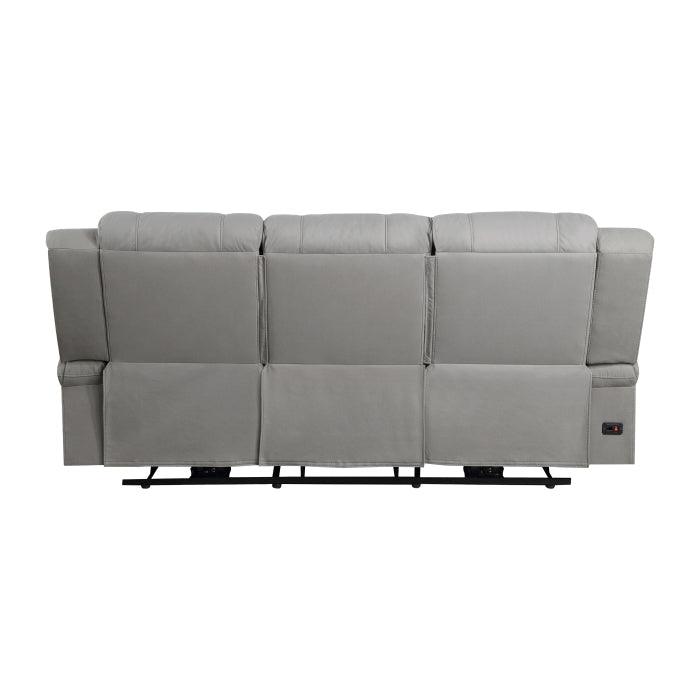 Camryn Power Double Reclining Sofa In Gray 9207Gry-3Pw | Homelegance
