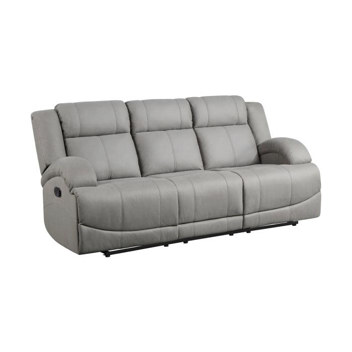 Camryn 3 Piece Double Reclining Living Room Set In Gray 9207Gry*3 | Homelegance