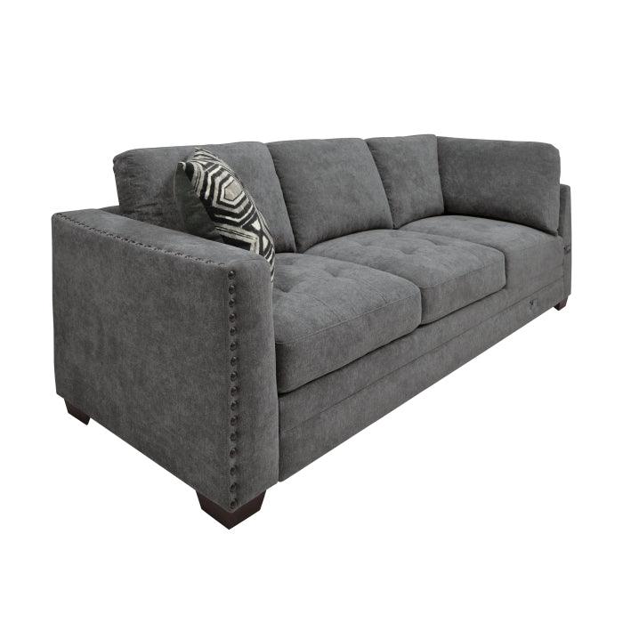 Sidney 2-Piece Sectional With Usb Ports In Gray 9212Gry*23L3R | Homelegance