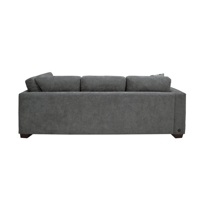 Sidney 2-Piece Sectional With Usb Ports In Gray 9212Gry*23L3R | Homelegance