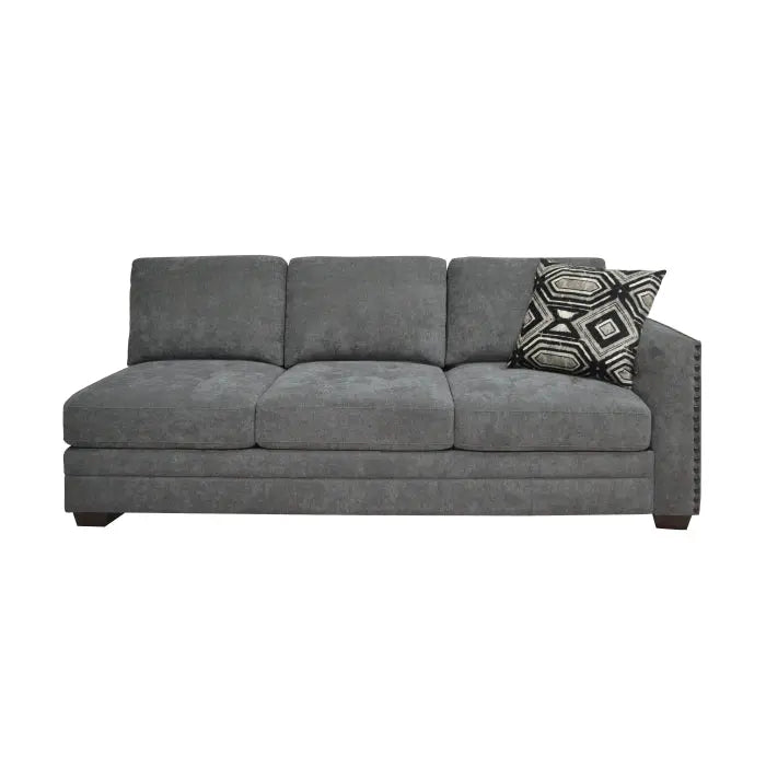 Sidney 2-Piece Sectional With Usb Ports In Gray 9212Gry*23L3R | Homelegance