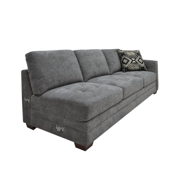 Sidney 3-Piece Sectional With Storage Ottoman And Usb Ports In Gray 9212Gry*3Ot | Homelegance