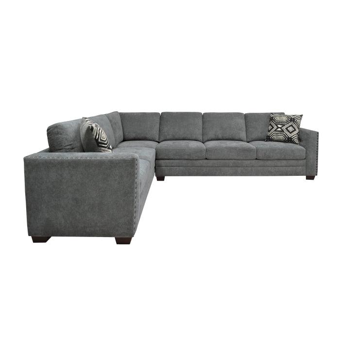 Sidney 2-Piece Sectional With Usb Ports In Gray 9212Gry*23L3R | Homelegance