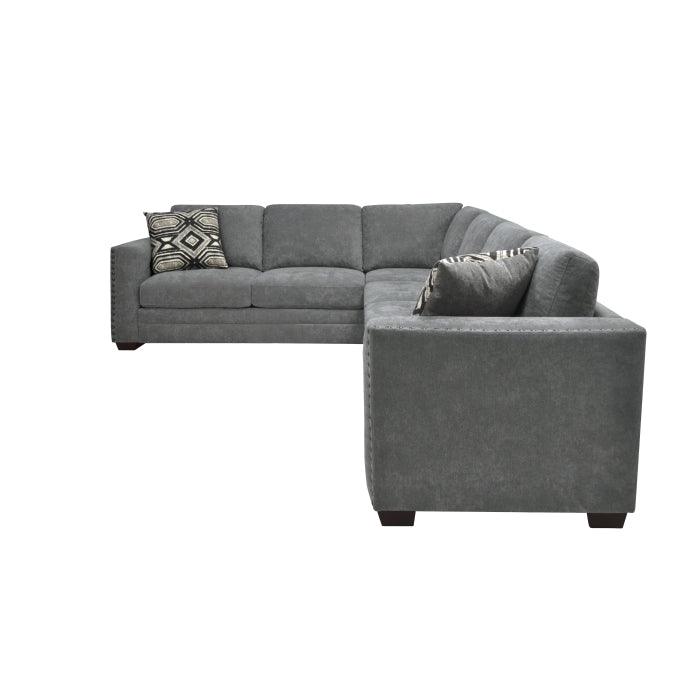 Sidney 2-Piece Sectional With Usb Ports In Gray 9212Gry*23L3R | Homelegance