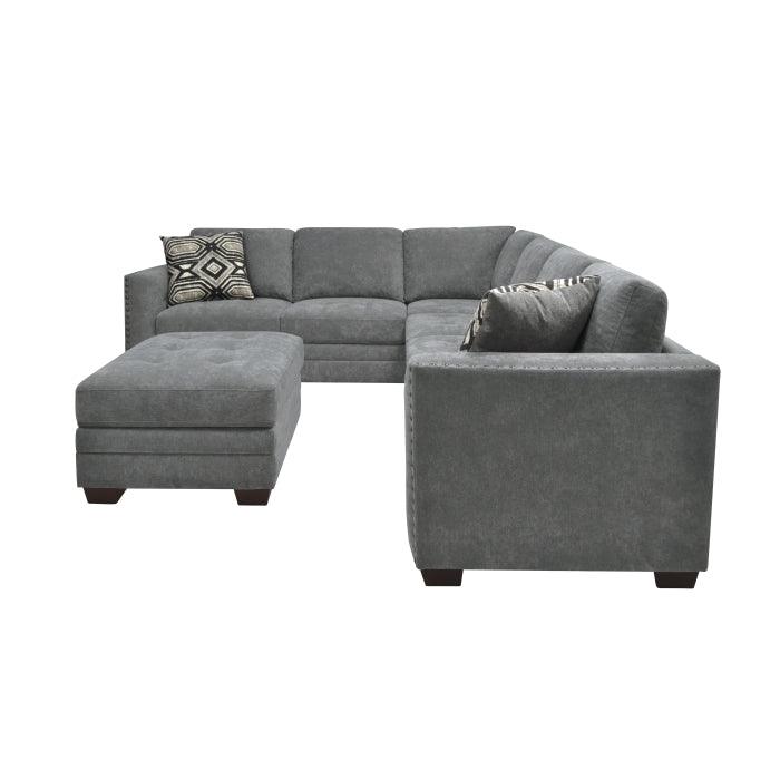 Sidney 3-Piece Sectional With Storage Ottoman And Usb Ports In Gray 9212Gry*3Ot | Homelegance