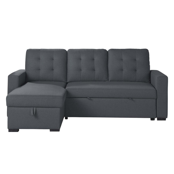 Cornish 2 Piece Reversible Sectional With Pull-Out Bed And Hidden Storage In Charcoal 9314Cc*Sc | Homelegance