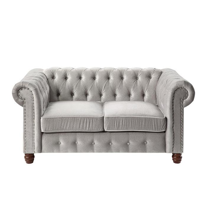 Welwyn Love Seat In Gray 9326Gy-2 | Homelegance