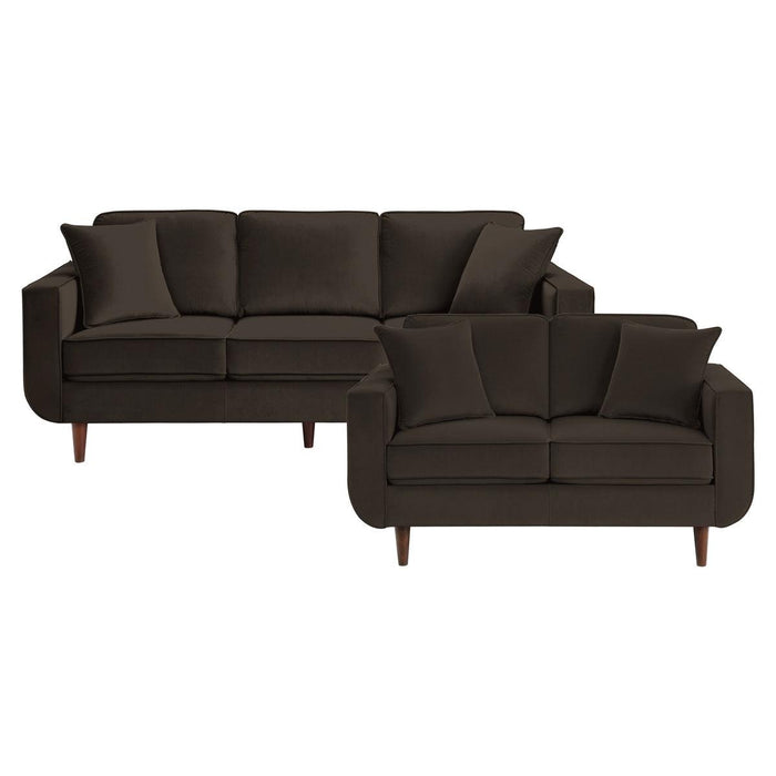 Rand 2 Piece Living Room Set In Chocolate 9329Ch-3-2 | Homelegance