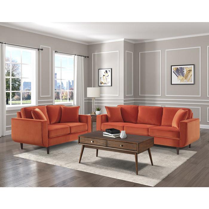 Rand 2 Piece Living Room Set In Orange 9329Rn*2 | Homelegance