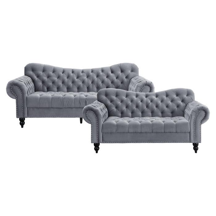 Rosalie 2 Piece Sofa Set In Dark Gray 9330Dg*2 | Homelegance
