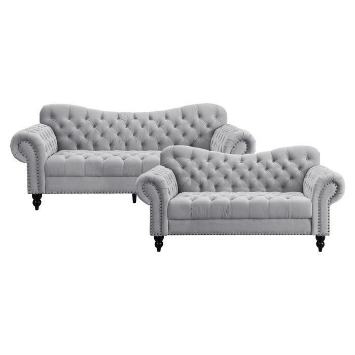 Rosalie 2 Piece Sofa Set In Light Gray 9330Gy*2 | Homelegance