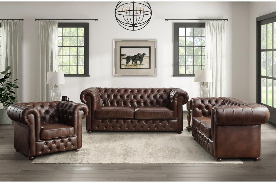 Tiverton 3 Piece Living Room Set In Brown 9335Brw-3-2-1 | Homelegance