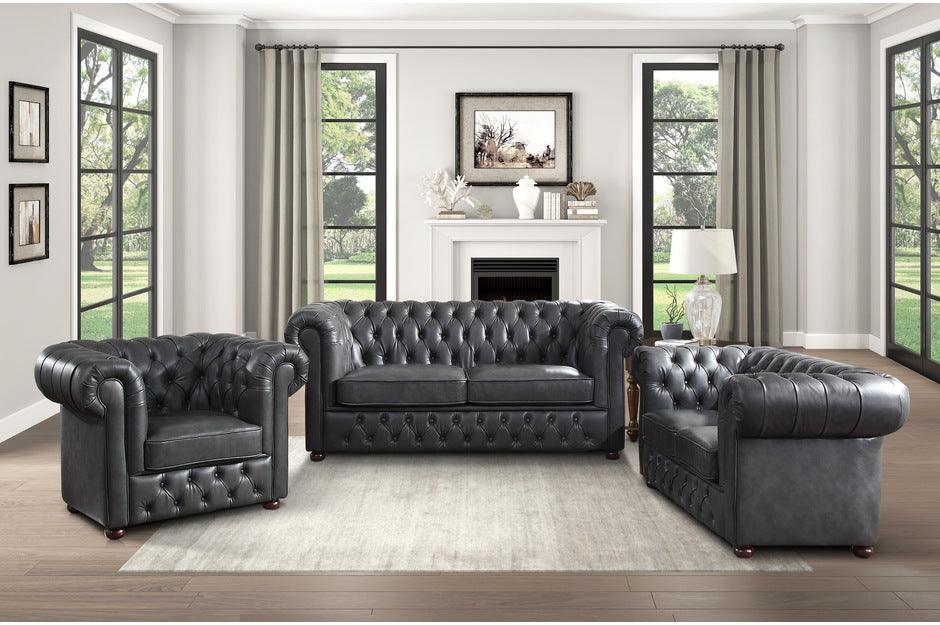 Tiverton 3 Piece Living Room Set In Gray 9335Gry-3-2-1 | Homelegance