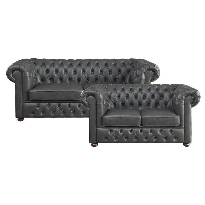 Tiverton 2 Piece Sofa Set In Gray 9335Gry*2 | Homelegance