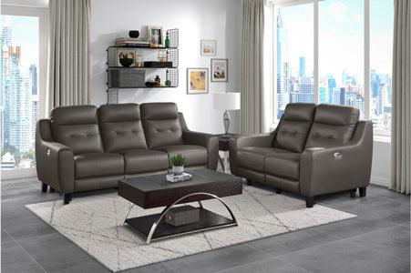 Conrad 2 Piece Double Reclining Sofa Set In Grayish Brown 9337Gb*2Pw | Homelegance