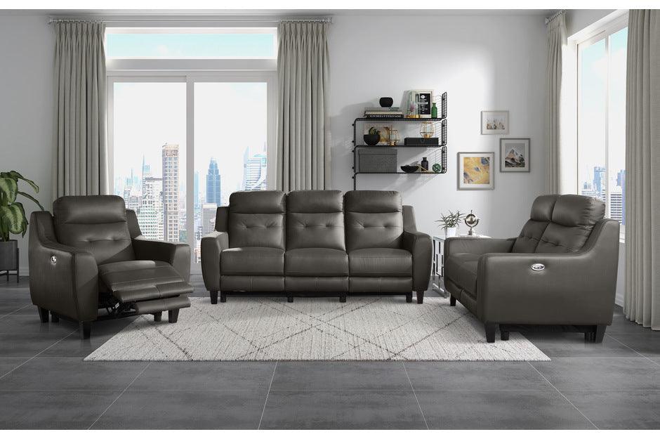 Conrad 3 Piece Power Double Reclining Living Room Set In Grayish Brown 9337Gb-3-2-1 | Homelegance