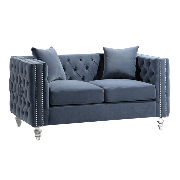 Orina 2 Piece Living Room Set In Blue 9349Dbu*2 | Homelegance