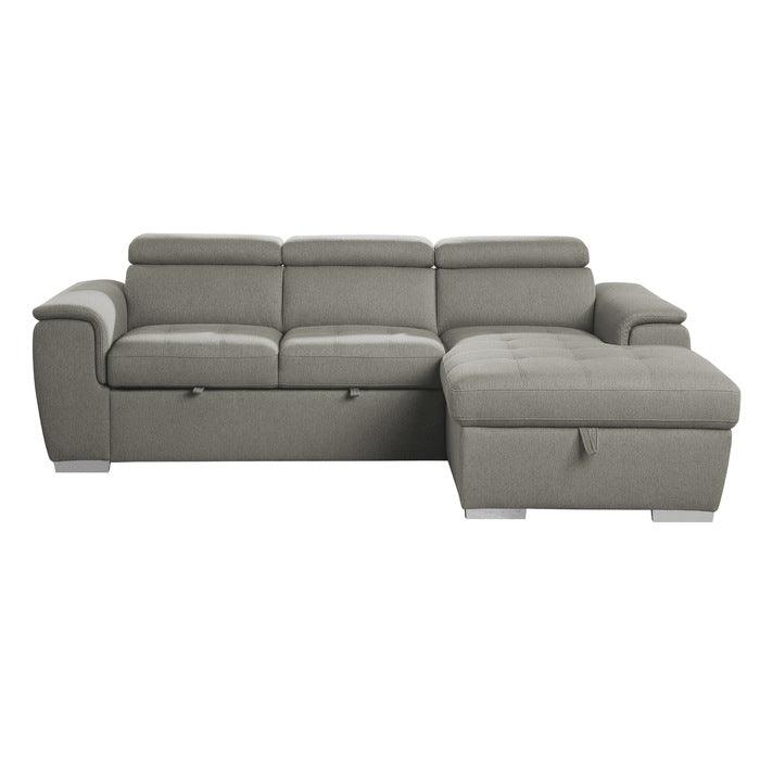Berel 2-Piece Sectional With Pull-Out Bed And Adjustable Headrests In Brown 9355Br*22Lrc | Homelegance
