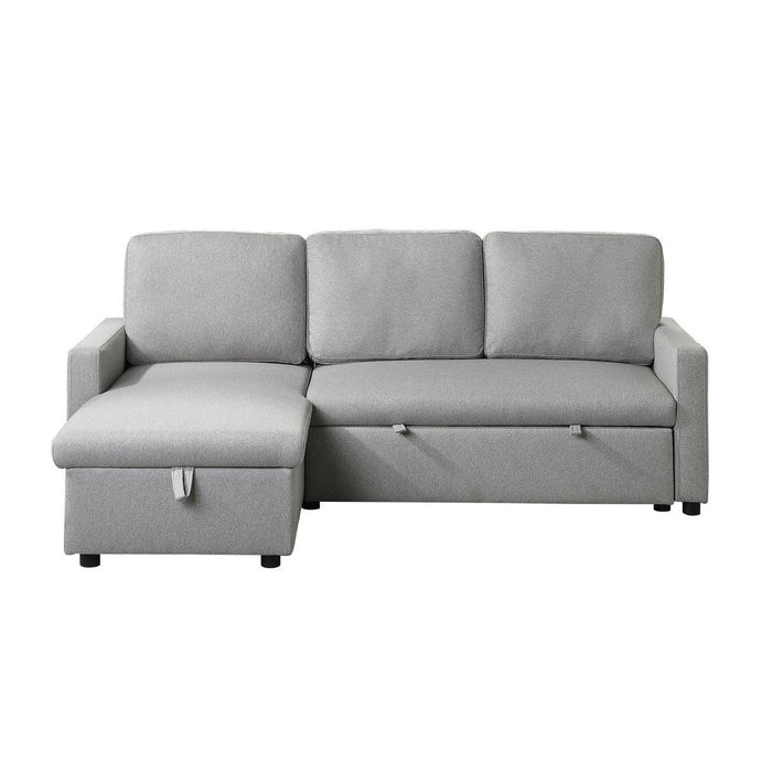 Brandolyn 2 Piece Reversible Sectional With Pull-Out Bed And Hidden Storage In Light Gray 9359Gry*Sc | Homelegance