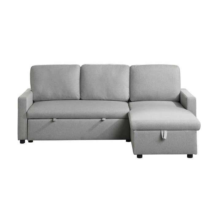 Brandolyn 2 Piece Reversible Sectional With Pull-Out Bed And Hidden Storage In Light Gray 9359Gry*Sc | Homelegance