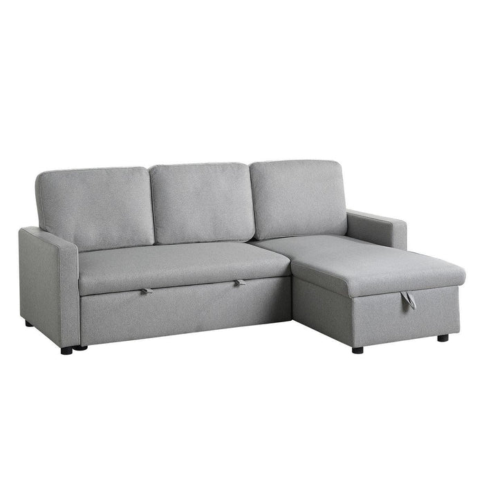 Brandolyn 2 Piece Reversible Sectional With Pull-Out Bed And Hidden Storage In Light Gray 9359Gry*Sc | Homelegance