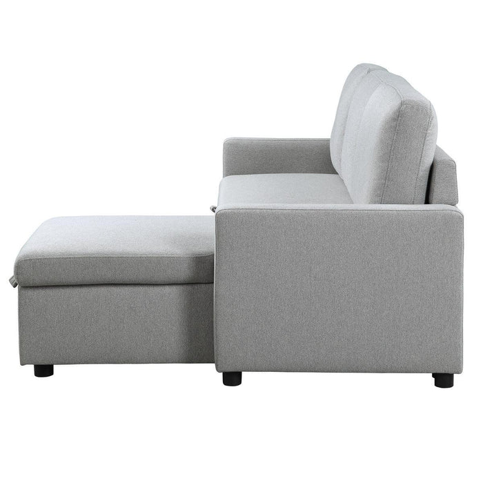 Brandolyn 2 Piece Reversible Sectional With Pull-Out Bed And Hidden Storage In Light Gray 9359Gry*Sc | Homelegance