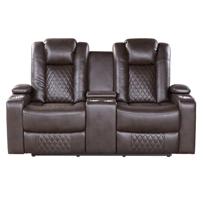 Caelan Power Double Reclining Love Seat 9366Db-2Pwh | Homelegance