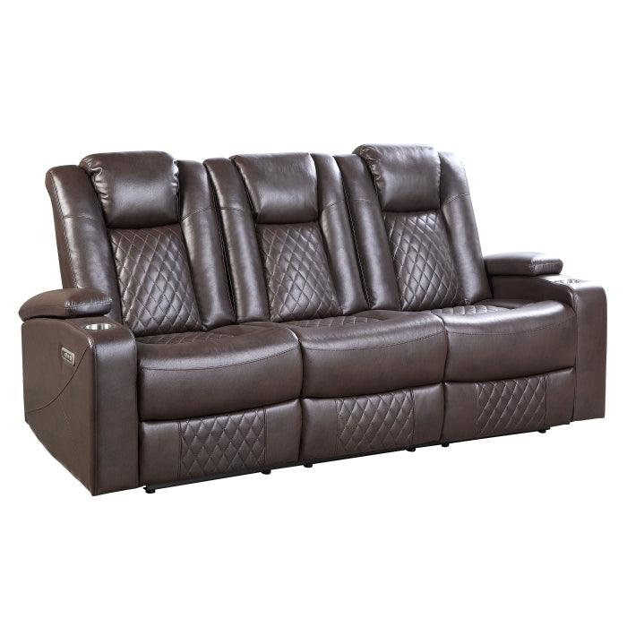 Caelan Power Double Reclining Sofa 9366Db-3Pwh | Homelegance