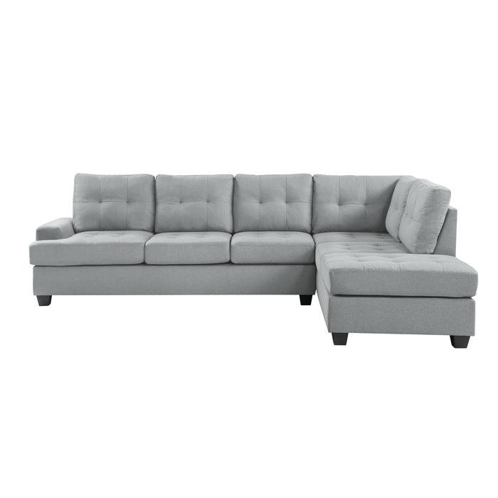 Dunstan 2-Piece Reversible Sectional With Chaise In Light Gray 9367Gy*Sc | Homelegance