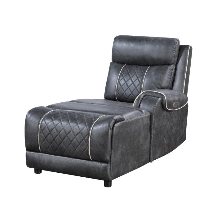 Gabriel 6-Piece Modular Power Reclining Sectional With Right Chaise In Gray 9377Gry*6Lrrcpw | Homelegance