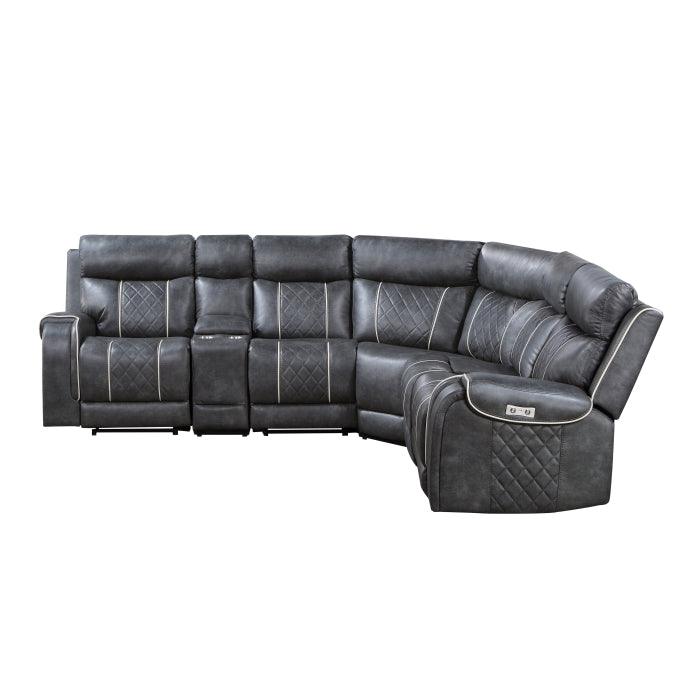 Gabriel 6-Piece Modular Power Reclining Sectional In Gray 9377Gry*6Lrrrpw | Homelegance