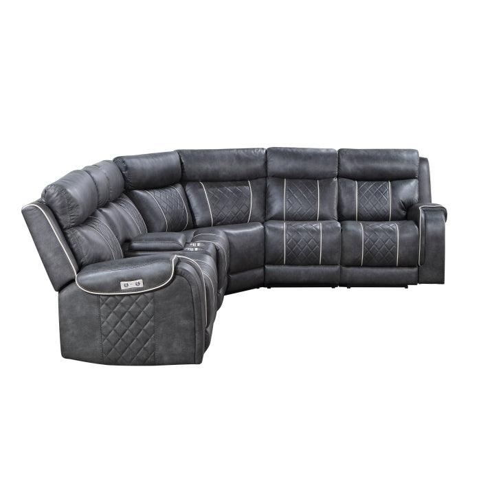 Gabriel 6-Piece Modular Power Reclining Sectional In Gray 9377Gry*6Lrrrpw | Homelegance