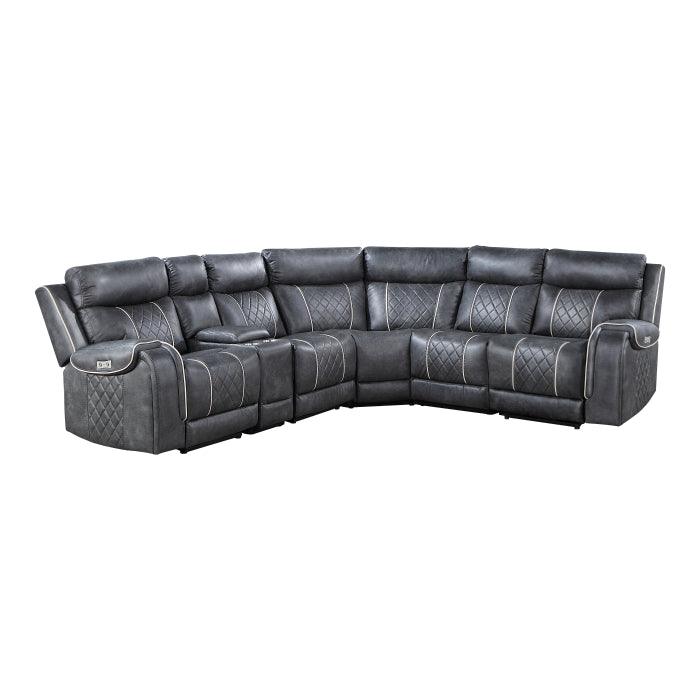 Gabriel 6-Piece Modular Power Reclining Sectional In Gray 9377Gry*6Lrrrpw | Homelegance