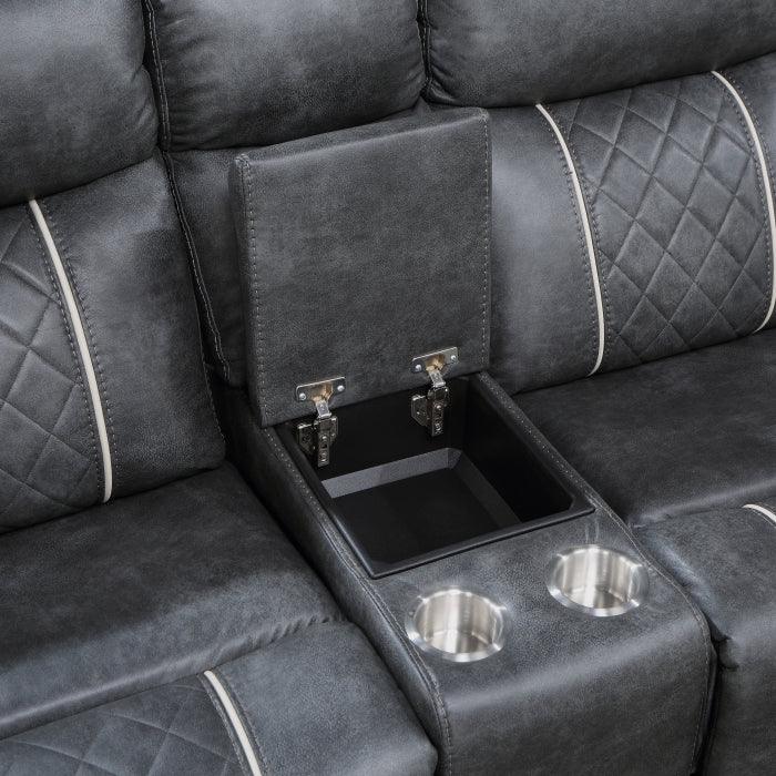 Gabriel 6-Piece Modular Power Reclining Sectional With Right Chaise In Gray 9377Gry*6Lrrcpw | Homelegance